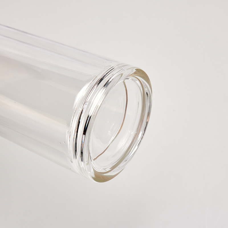 Comercio exterior transfronterizo cubierta de bambú vidrio de gran capacidad de doble capa de borosilicato transparente taza de agua taza de regalo Shell logotipo impreso