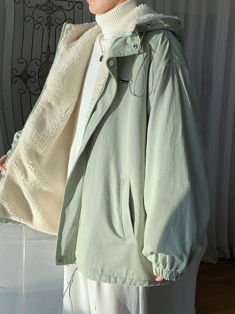 Cordero de lana de algodón acolchado abrigo de los hombres forrado de lana engrosada 2022 invierno nuevo abrigo casual marca de moda coreano de algodón acolchado abrigo de algodón acolchado ropa de abrigo