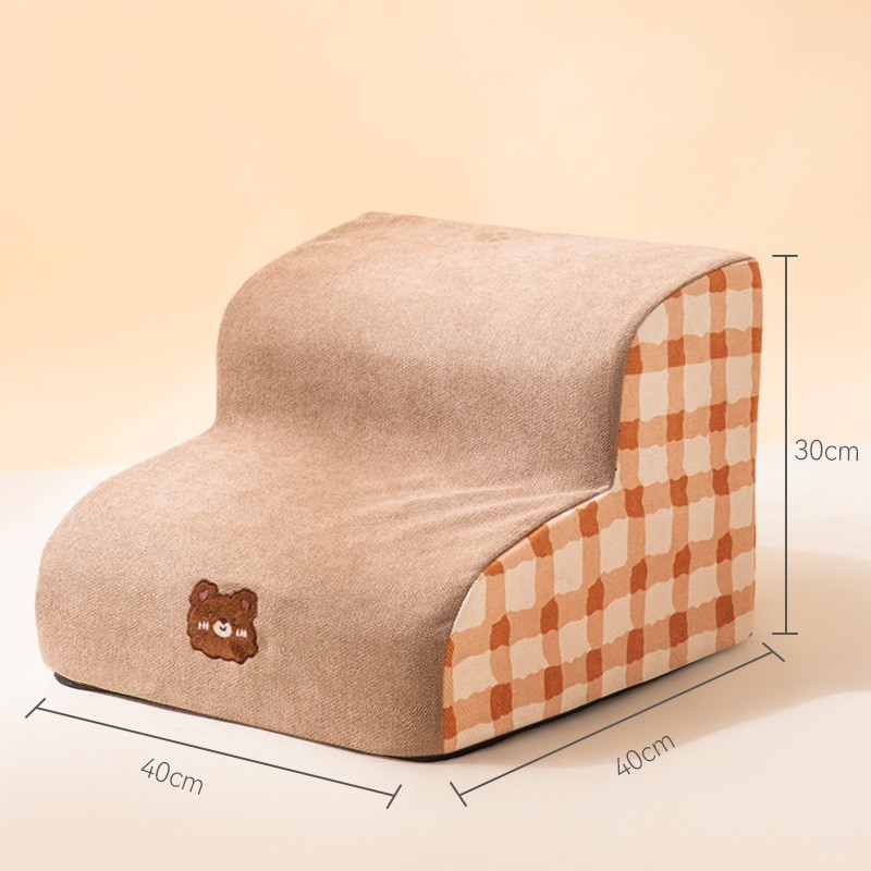 Perro de estilo coreano extraíble y lavable de tres capas engrosada clásico Plaid lavable libre impermeable escaleras para mascotas perro anciano sofá
