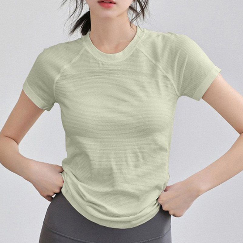 2026 Spring and Summer New Sports Fitness Short-Sleeved Quick-Drying Yoga Wear Running Training Tops Tight-Fitting Slimming T-Shirts