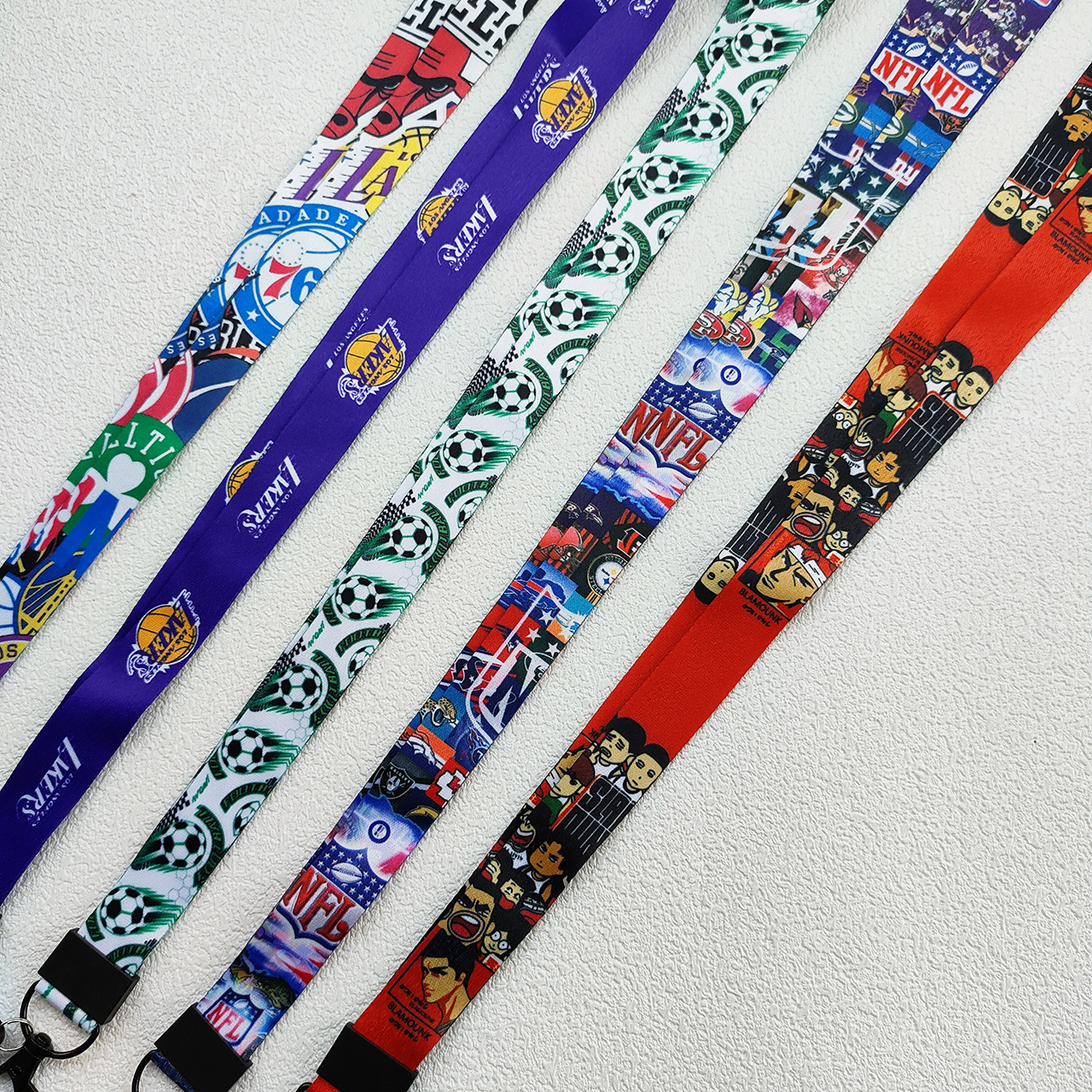 Cross-border new Amazon football basketball rugby skipping rope phone strap with detachable polyester heat transfer