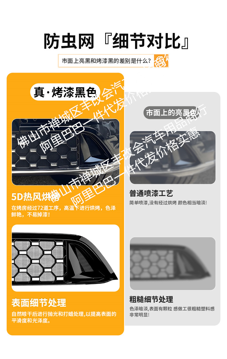 Suitable for Galaxy M9 Starry Sky Integrated Welding Car Insect-Proof Net Front Grille Special Modification Decorative Strip Accessories