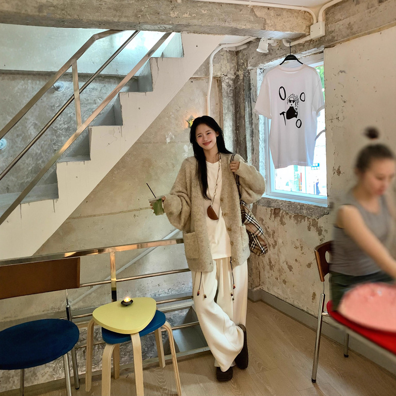 小仙倪子软糯针织衫女秋季超好看绝美宽松毛衣开衫中长款上衣外套|undefined