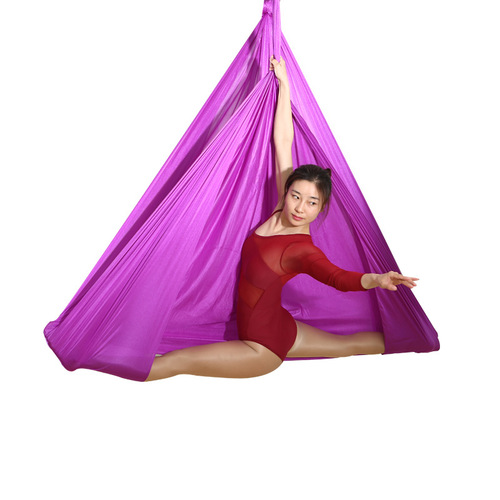 Wholesale yoga studio anti-gravity aerial yoga hammock elastic indoor hammock sling rope sling elastic fabric satin