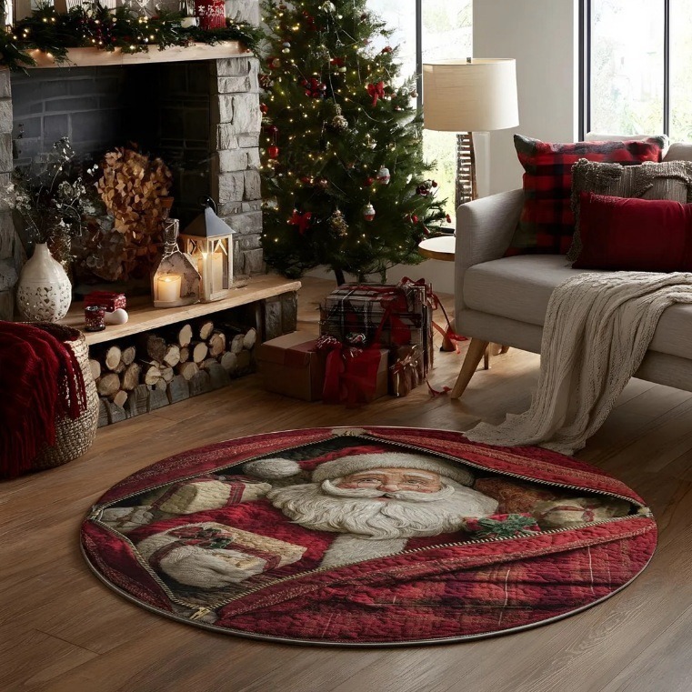 Navidad transfronteriza sala de estar gran área alfombra de terciopelo de cristal alfombra 3D alfombra de decoración de perlas visuales estereoscópicas image 17
