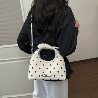 精致超火小众波点包包女2026新款迷你百搭斜挎包水桶包外出小拎包