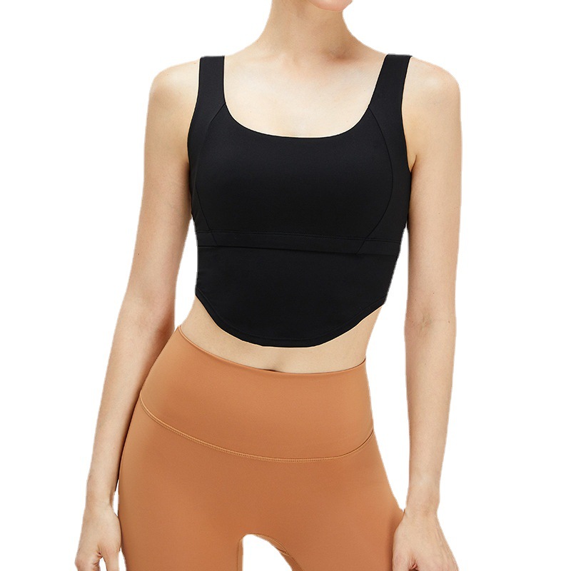 Sentido de la nube transfronteriza en forma de U ropa de yoga ropa interior deportiva de las mujeres sujetador de yoga sentido desnudo yoga Top Chaleco de yoga del todo fósforo