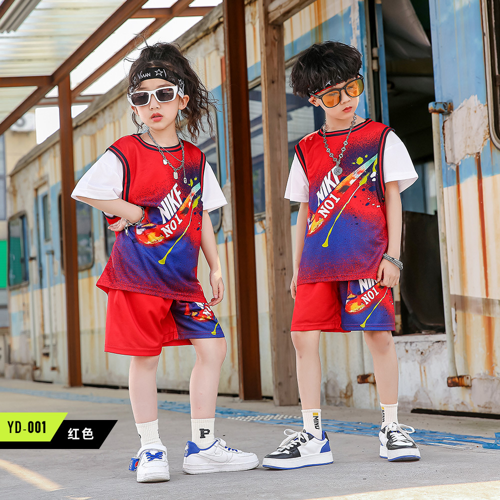 YD001-Red (fake two-piece short-sleeved suit)