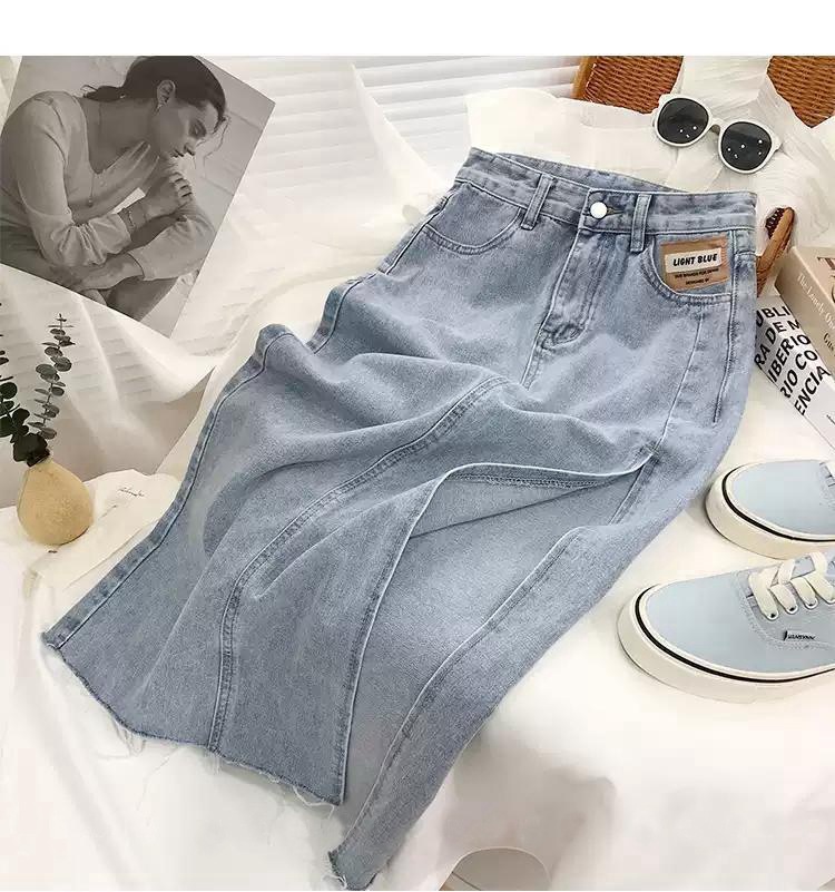 Skirt, Denim Skirt Dresses Type Denim Fabric Type Mid Waist Waist Line Summer Casual Irregular Bag Cattle Denim Midi Dress Skirts