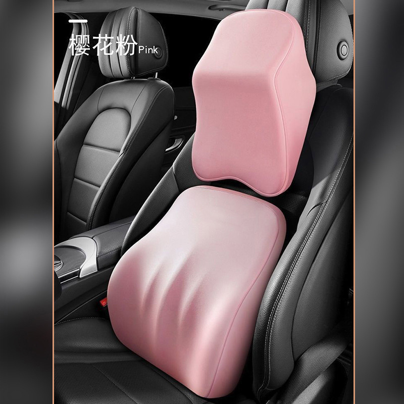 車載用メモリーフォーム反発腰枕とヘッドレスト、運転席用、長時間運転でも疲れにくいネックピロー、四季通用、航空機仕様デザイン|undefined