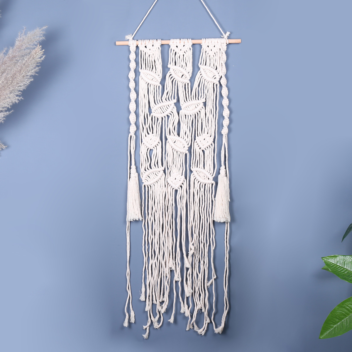 Handmade Leaf Fringe Tapestry Bohemian Woven Wall Hanging Home Decor