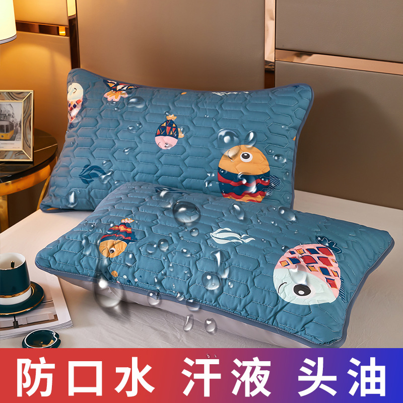 Waterproof quilted cartoon protective pillowcase, Amazon