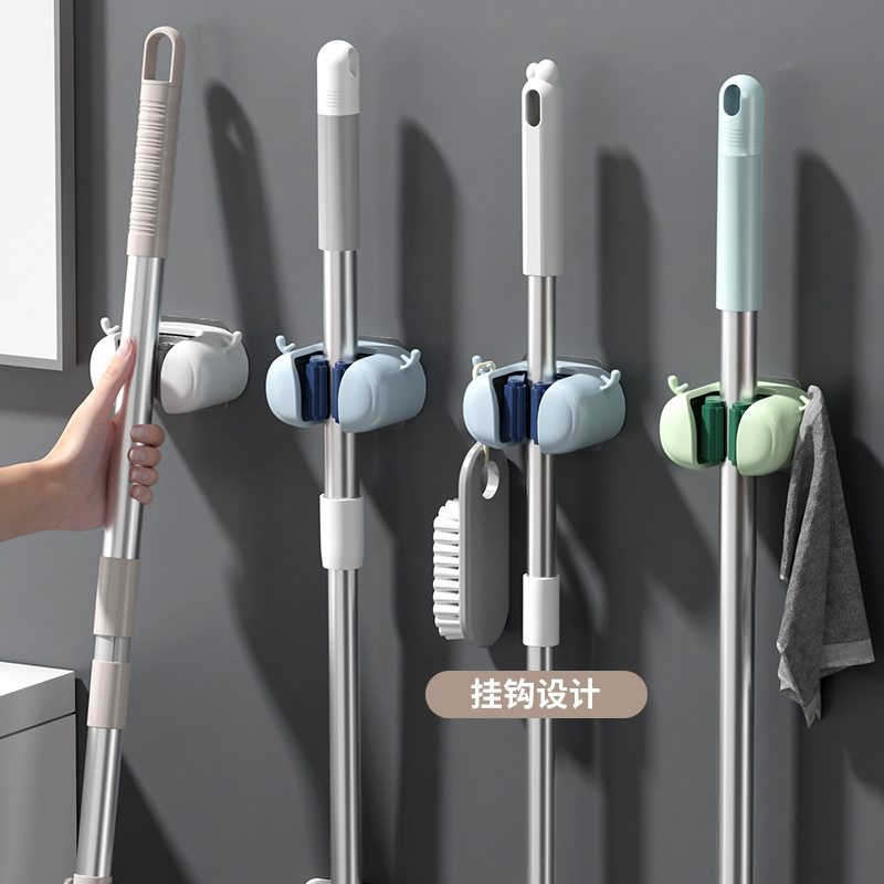 Deer Horn Strong Adhesive Dustpan Hook Heavy Duty Scratch-Free High Load Capacity No Drilling Bathroom Wall Mount Mop Hook