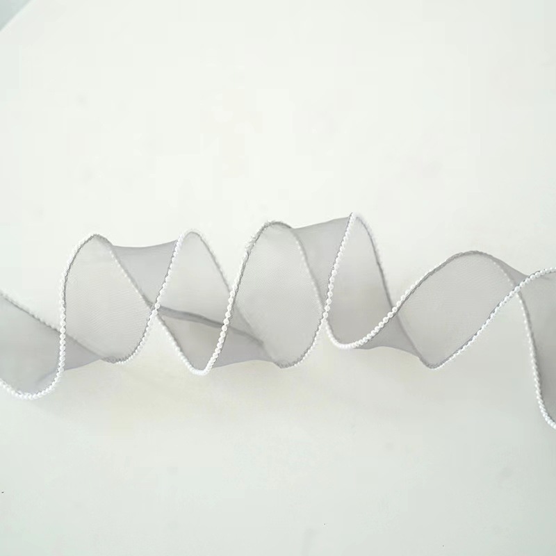 Venta al por mayor 4cm fishtail Hilado pastel decoración borde flor embalaje perla transparente hilo ramo hornear cinta en stock