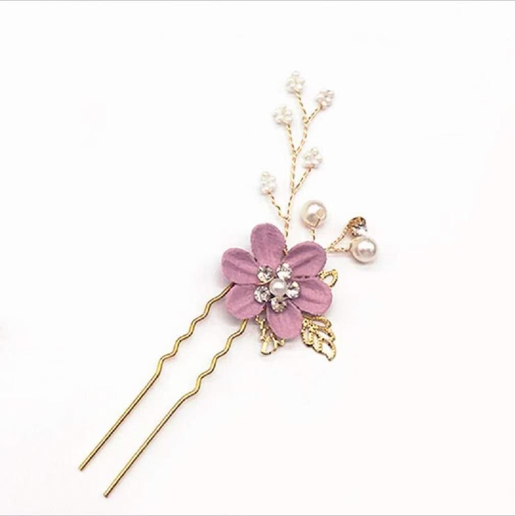 Blue flower u-shaped hairpin