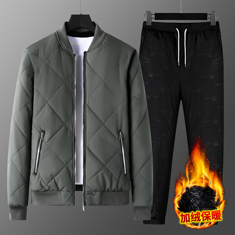 Invierno cordero chaqueta de algodón hombre chaqueta de algodón calentamiento de algodón grueso chaqueta de algodón pantalones de algodón