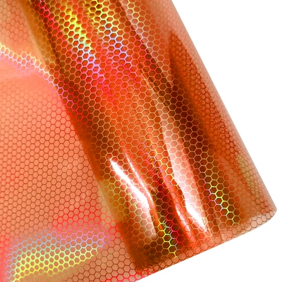 Cross-border New Car Chameleon Headlight Film Tail Light Film Color Change Film Honeycomb Laser Rainbow Chameleon Motorcycle (Car headlight protective film) - orange-30cmx60cm