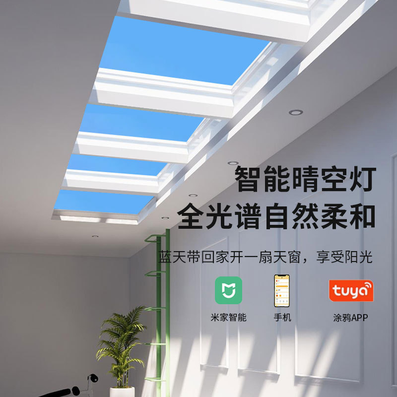Factory Direct Sales of Clear Sky Lights, Intelligent Third-Generation Natural Light Kitchen Corridor Integrated Ceiling Embedded Clear Sky Lights in Stock