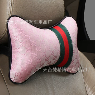 A generation of car Universal Creative Tide brand four seasons universal neck pillow car seat pillow bone headrest (Headrest) - pair-of-pink-headrests