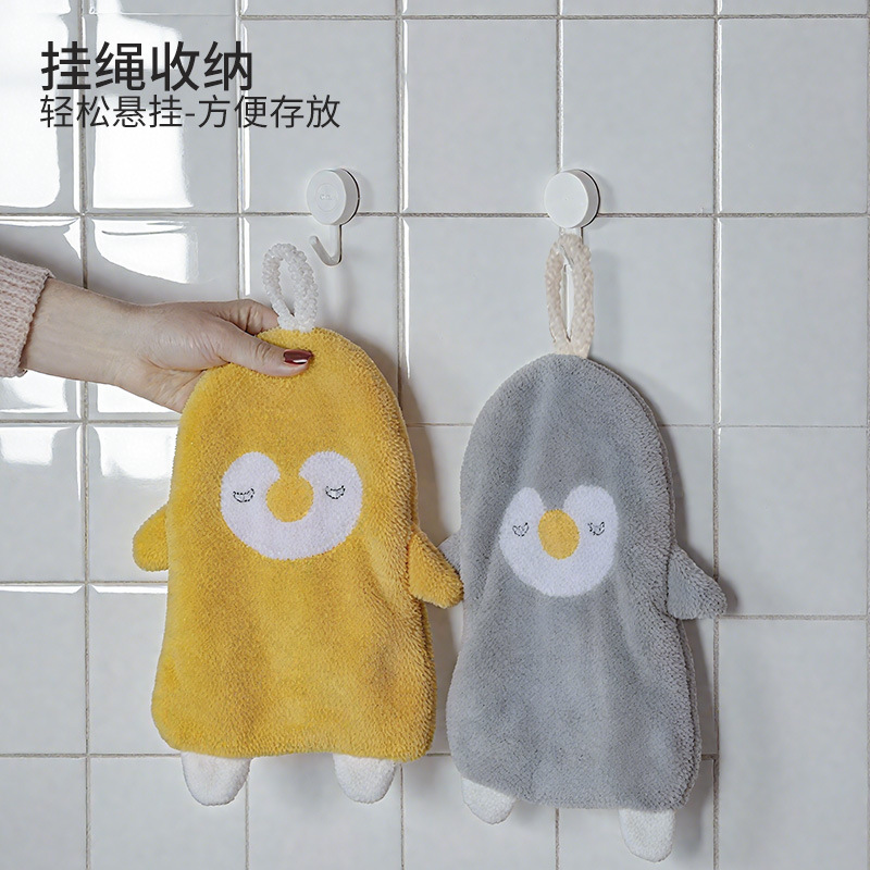 Coral polar toalla de mano creativa colgando toalla de mano Linda toalla absorbente toalla de mano engrosada toalla de mano del hogar al por mayor