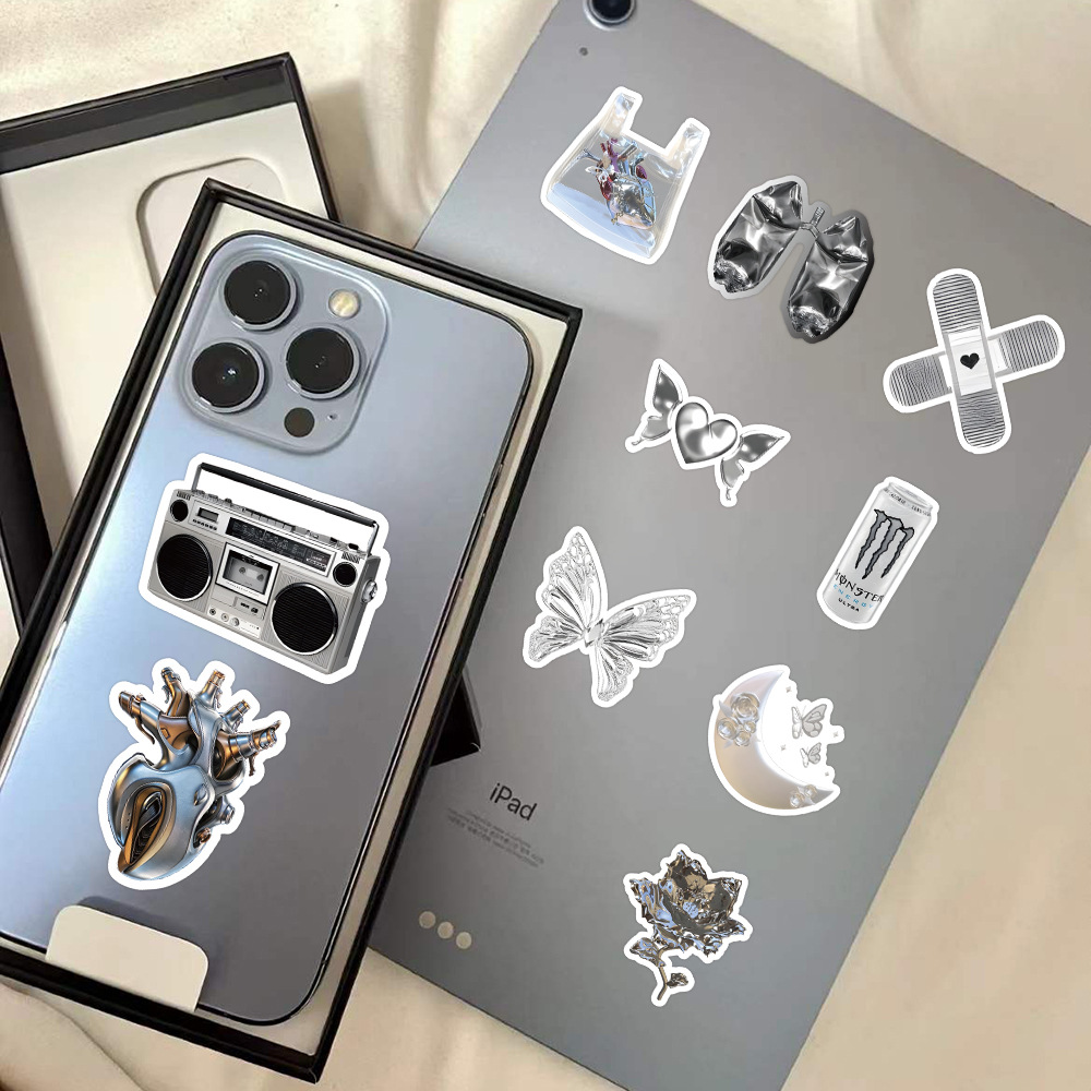 PVC Material Ins Style Purple Butterfly Journal Decoration Phone Case Stickers