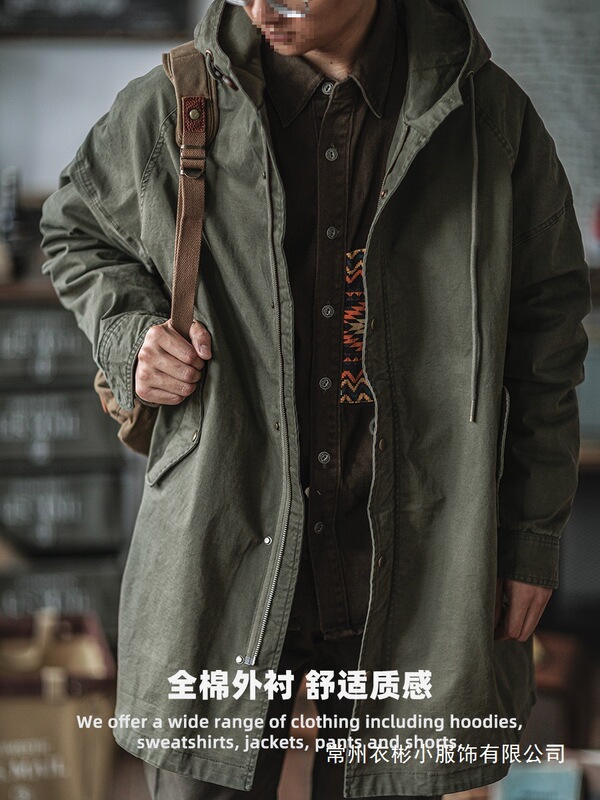 American Retro M51 Military Green Trench Coat, Fishtail Parka Hooded Jacket, Ami Khaki Mid-Length Coat, Autumn Wholesale