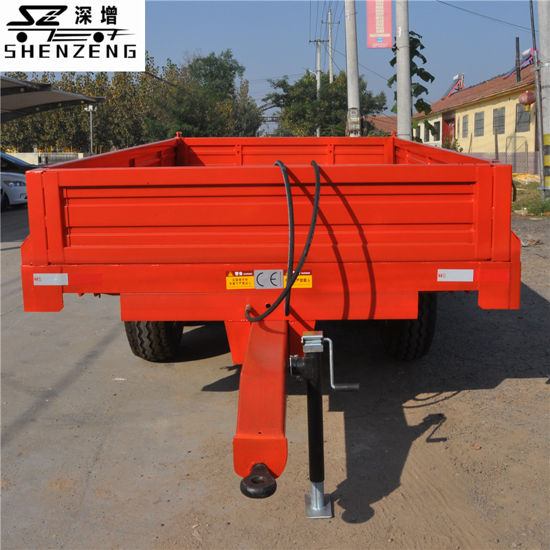 5吨农用欧式自卸拖车 拖拉机牵引挂车 可自卸宽体轮胎拖斗车