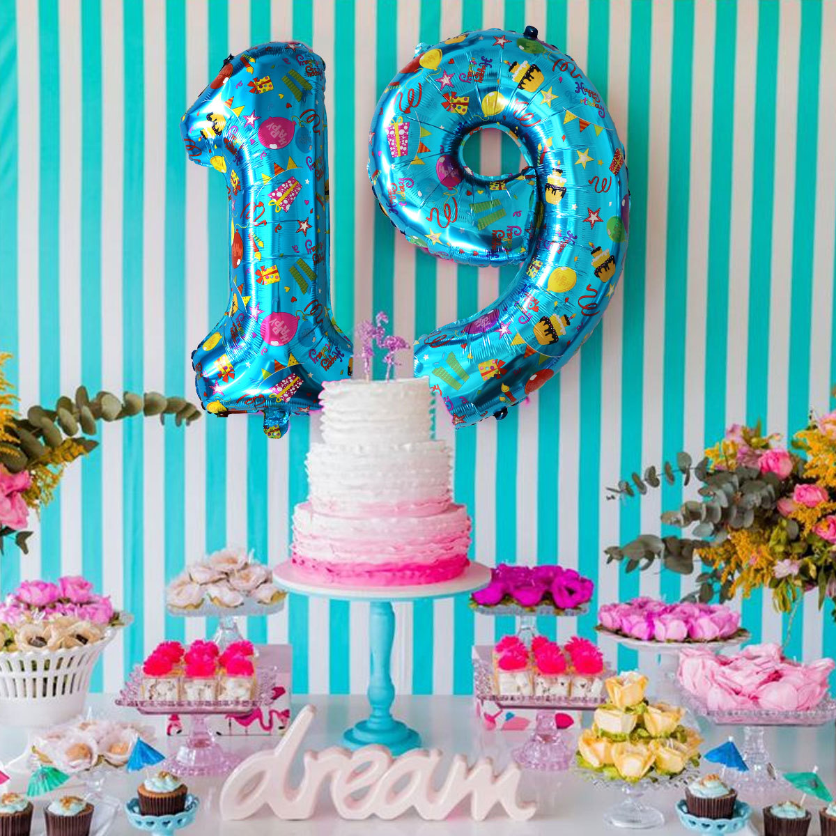 Nuevo cuerpo de 32 pulgadas estampado de cumpleaños globo digital decoración de fiesta de cumpleaños para niños boda decoración de boda globo