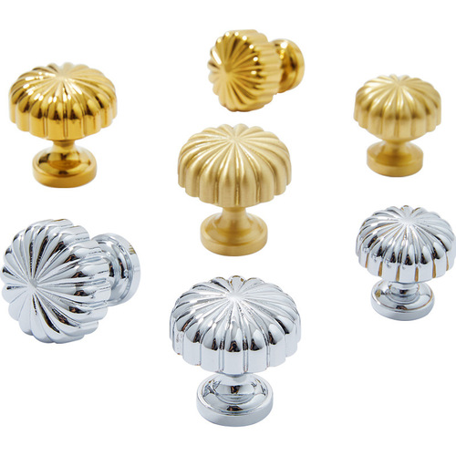 Brass pumpkin gold cabinet door handle single hole silver Nordic style modern light luxury cabinet drawer shoe cabinet small handle