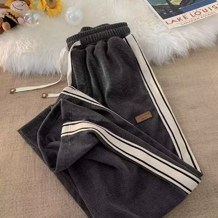 Cordhose für Herren im Frühling und Herbst, lockere, gerade, weite Beine für Teenager, trendige Sport- und Freizeithose für Herren_voghion.com