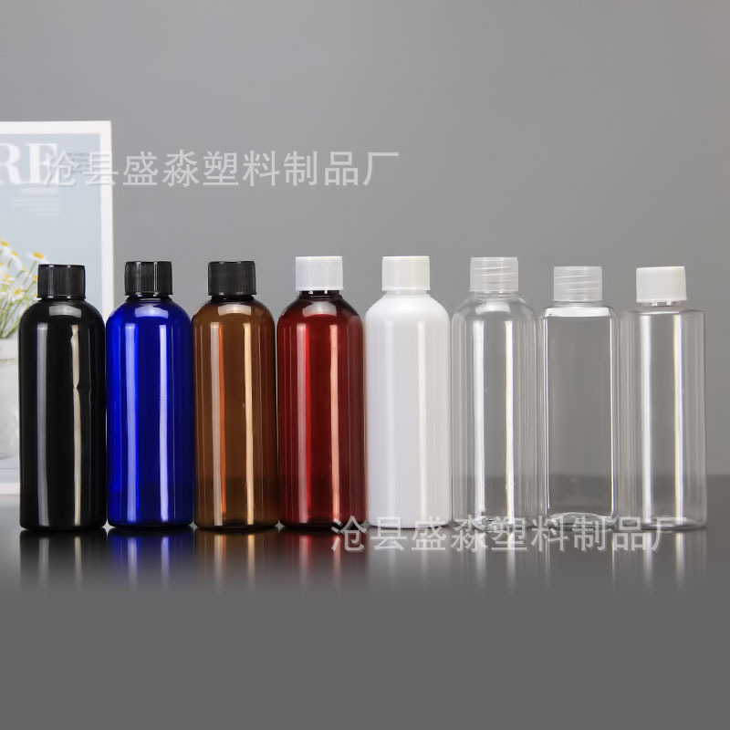 现货100ml透明塑料瓶油瓶化妆品分装瓶 100mlPet旋盖塑料包装瓶