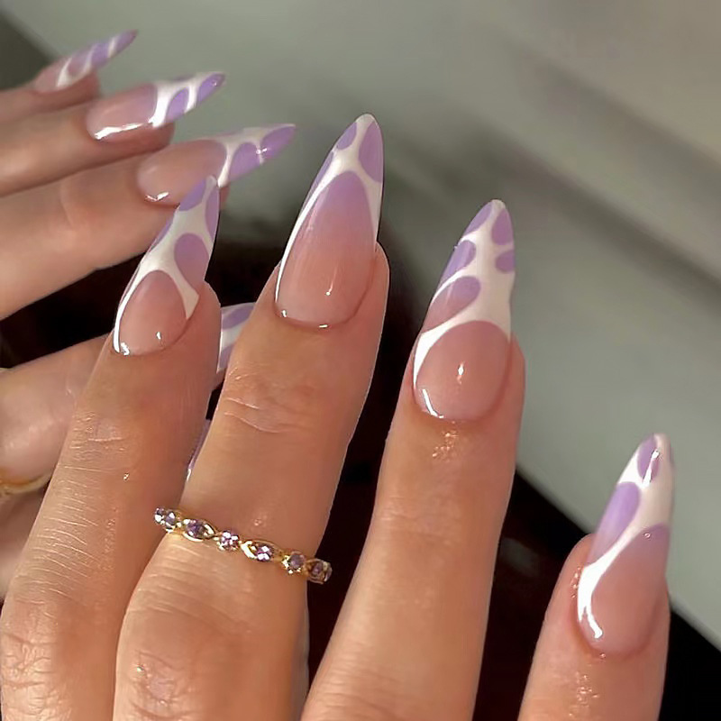 European and American Style Simple Wearable Nails Ins Style Classic Design French Handmade Fashion Wearable Nails Wholesale