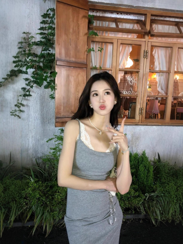 法式气质灰色收腰显瘦吊带连衣裙子女夏季高级感百搭衬衫套装长裙|undefined