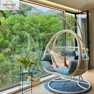 Outdoor Swing Hanging Basket Courtyard Living Room Hanging Basket Chair Balcony Home Cradle Rattan Chair Indoor Hammock Lazy Rocking Chair