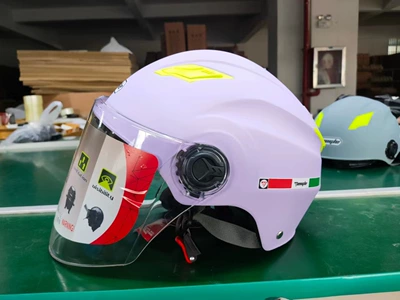 Motorcycle Safety Supplies Dual-Lens Helmet, Protective Helmet for - cherry-blossom-purple-double-mirror-transparent-long-mirror