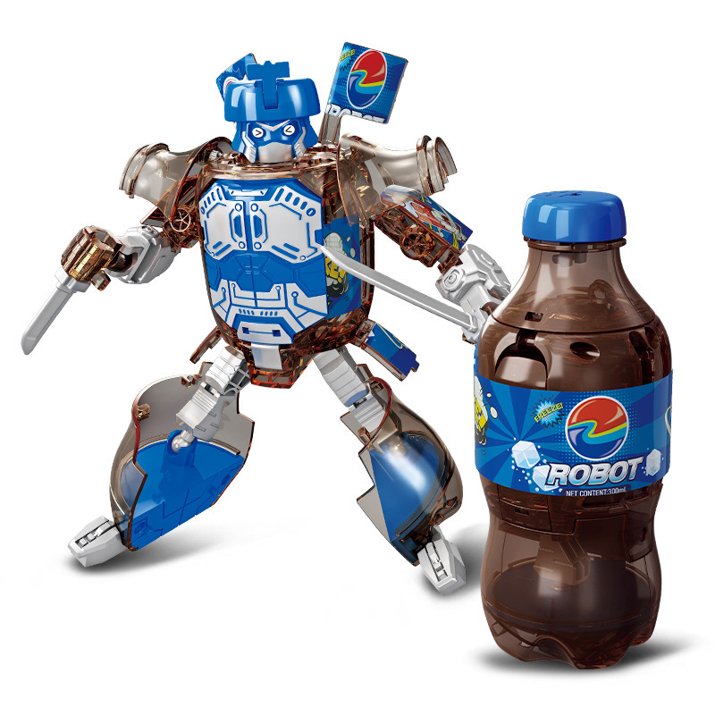 Bebida botellada Coca-Cola Mechanic Robot para niños de transformación juguete modelo samurai cerebro