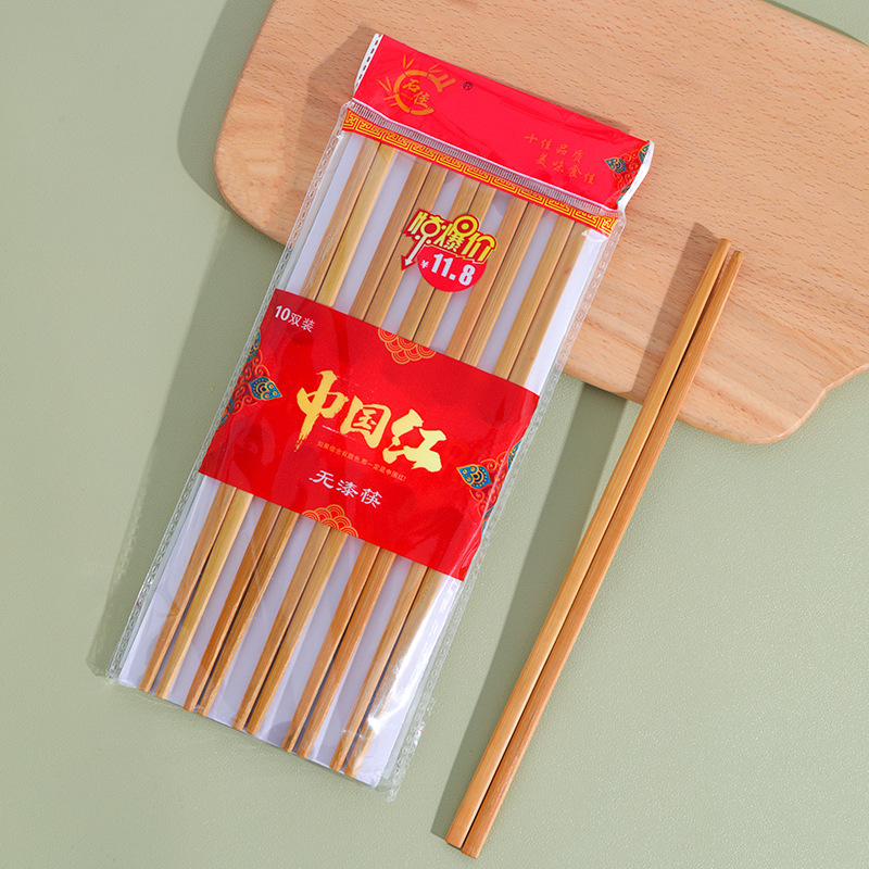10 쌍의 대나무 및 나무 젓가락 가정용 식기 공예 대나무 젓가락 탄화 대나무 젓가락 철과 나무 젓가락