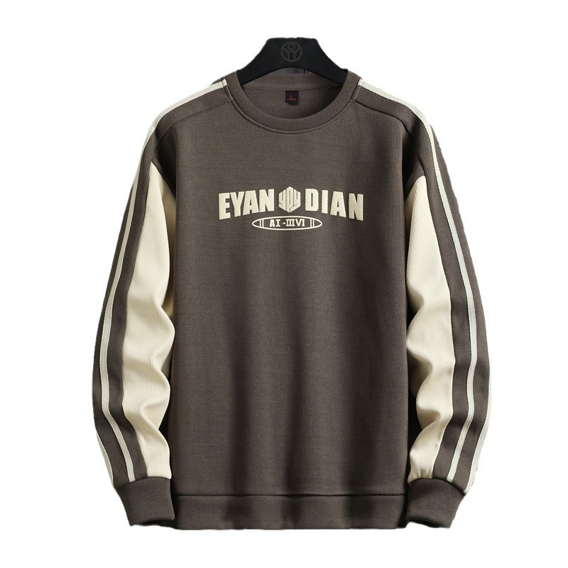 Sweatshirt 2024 autumn new versatile Korean version trendy long sleeved t-shirt plus size M-8XL base shirt men's top_voghion.com