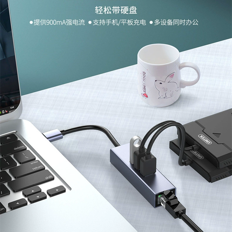 USB-C на USB 3.0*3+Gigabit сетевой адаптер для ноутбука умный привод USB3.0 гигабитная проводная сетевая карта