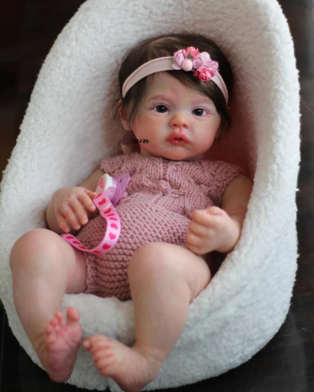 Muñeca realista NPK de 48 cm Meadow hecha a mano con piel 3D, fuente de suministro para comercio electrónico transfronterizo, dropshipping
