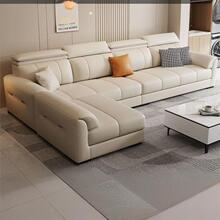 皮艺沙发简约牛皮客厅猫爪皮免洗科技布艺北欧现代直排真皮沙发