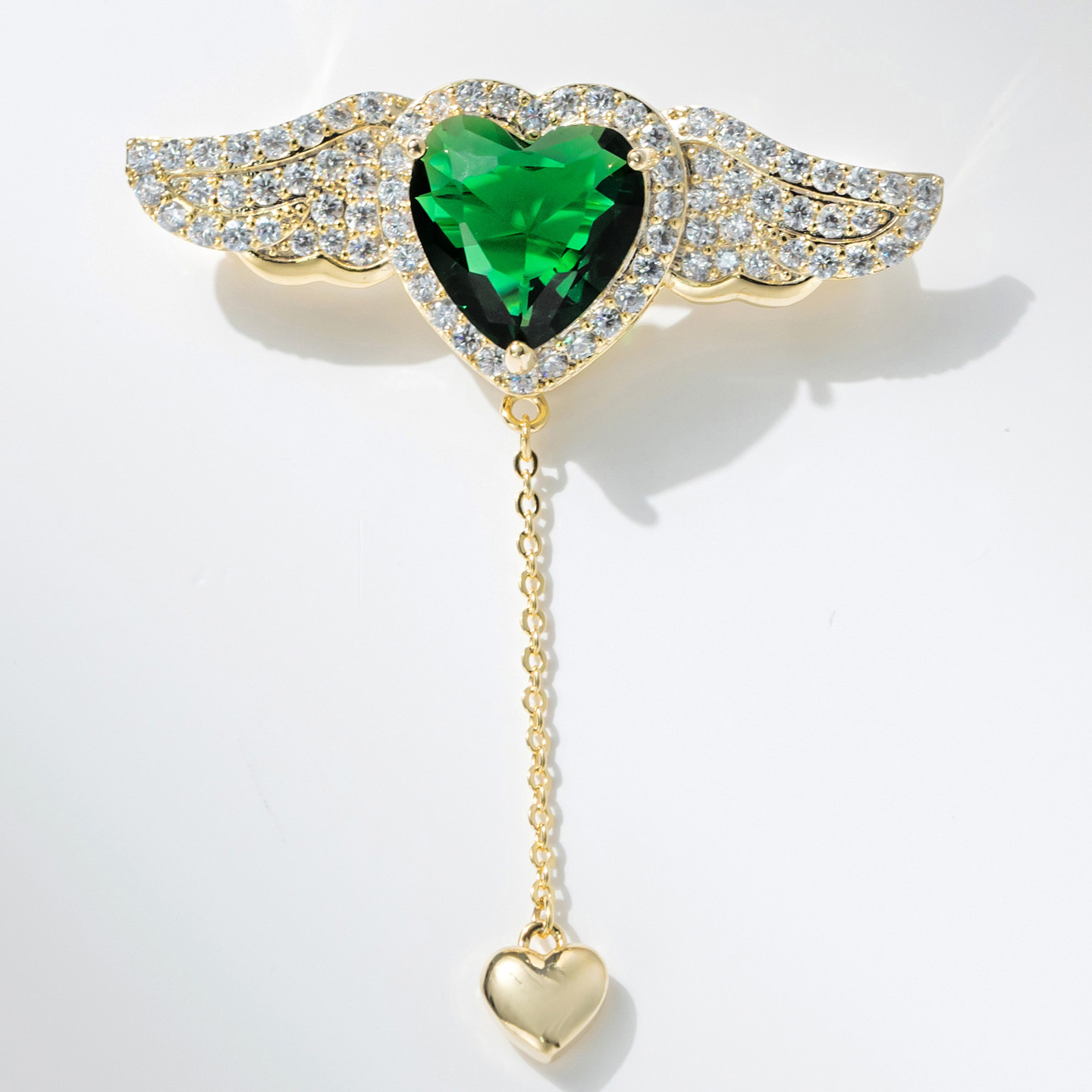 Xiliang concubina fresca verde amor ala temperamento de perla femenina moda estereoscópica abrigos accesorios broches al por mayor