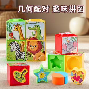 Shape Matching Building Block Puzzle Cognitive Matching Toy Children's Educational Early Education Toy Kindergarten Baby