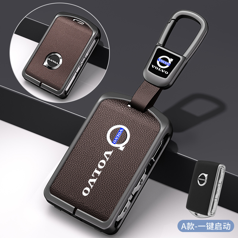 適用ボルボ本革金属キーケースxc 60 s 90 s 60x90 v 60 v 40自動車カバーバックル|undefined