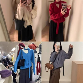 半身裙;女式针织衫;毛衣