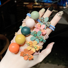 Floral Hairband for Korean Dongdaemun Fashionable Women's Elegant and Refined Bun Rubber Hair Tie Wholesale