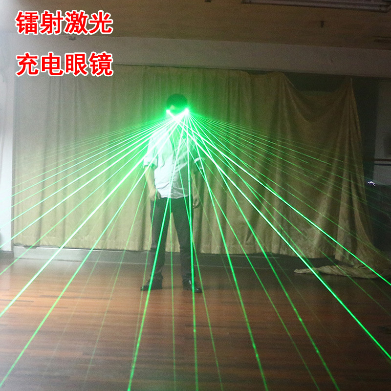 跨境酒吧夜店激光眼镜镭射眼镜演出发光led眼镜蹦迪眼镜激光道具