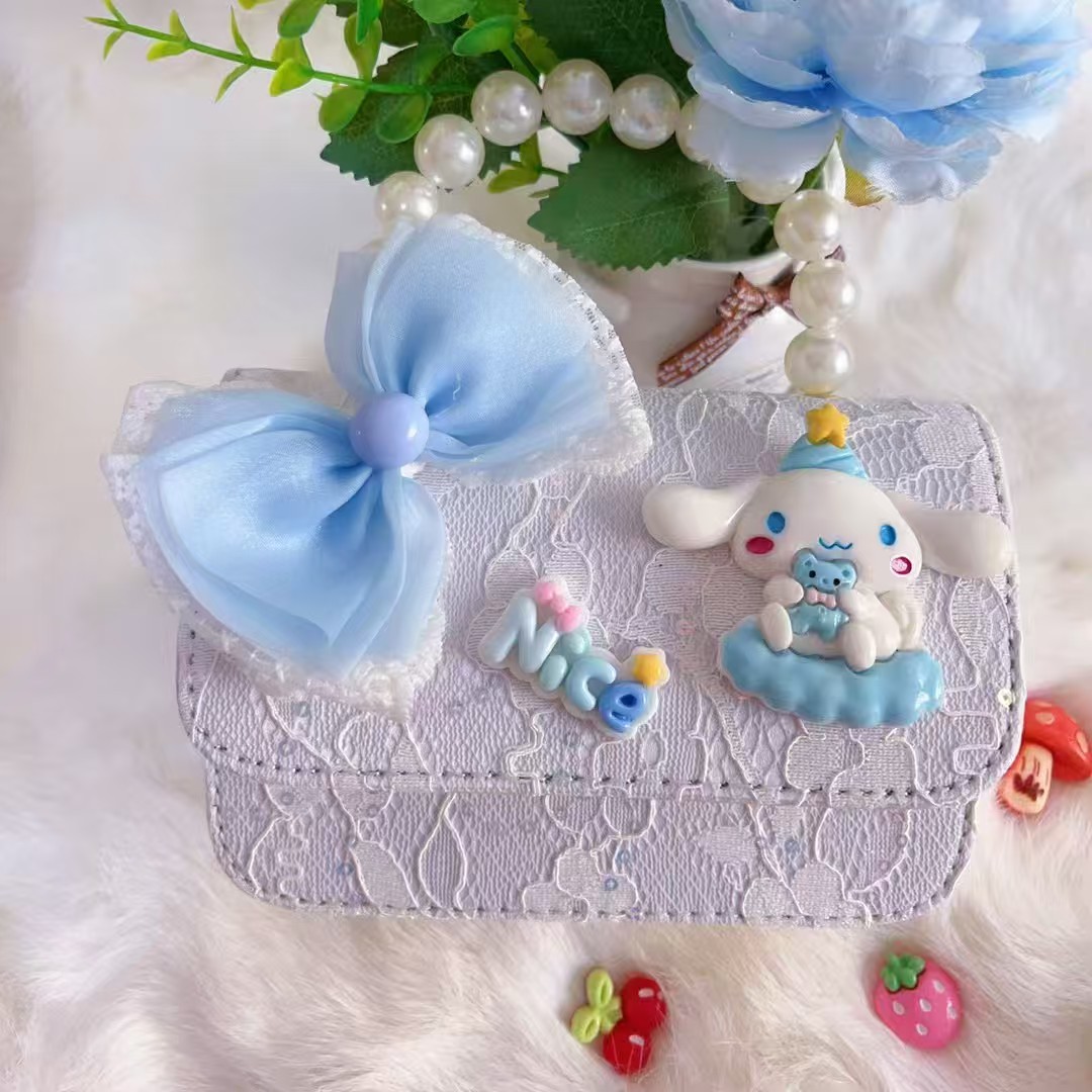 Bolso de mano de perlas bolso de princesa arco bolso de hombro de Año Nuevo bolso de cadena bolso de niños de viento fragante