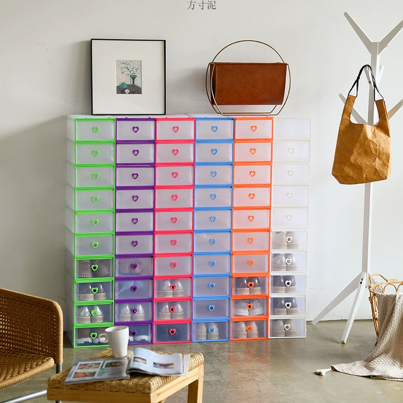 2-6 шт ящик с выдвижным ящиком PP пластиковая обувная коробка утолщенная прозрачная наложенная обувная коробка для домашнего хранения жизни