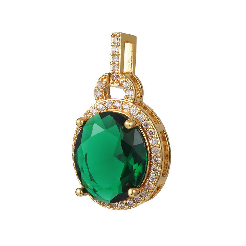 Joyas transfronterizas colgante de rubí esmeralda ligero de lujo accesorios de acero de titanio collar no decolor cadena clavícula
